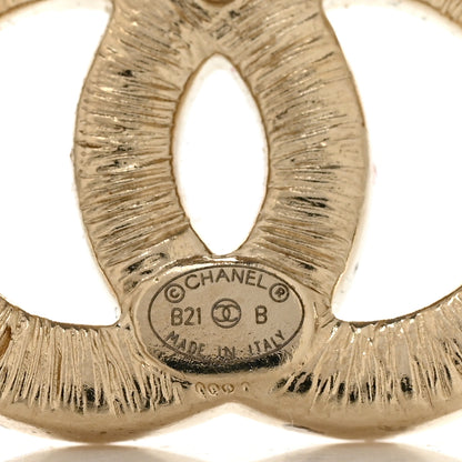 Chanel Crystal CC Earrings Gold 4 of 4