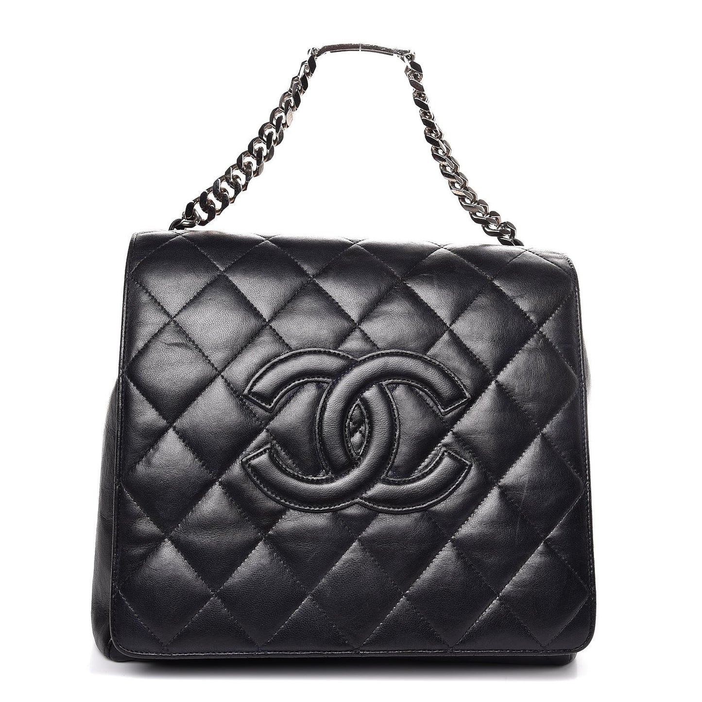 Lambskin Quilted Flap Black