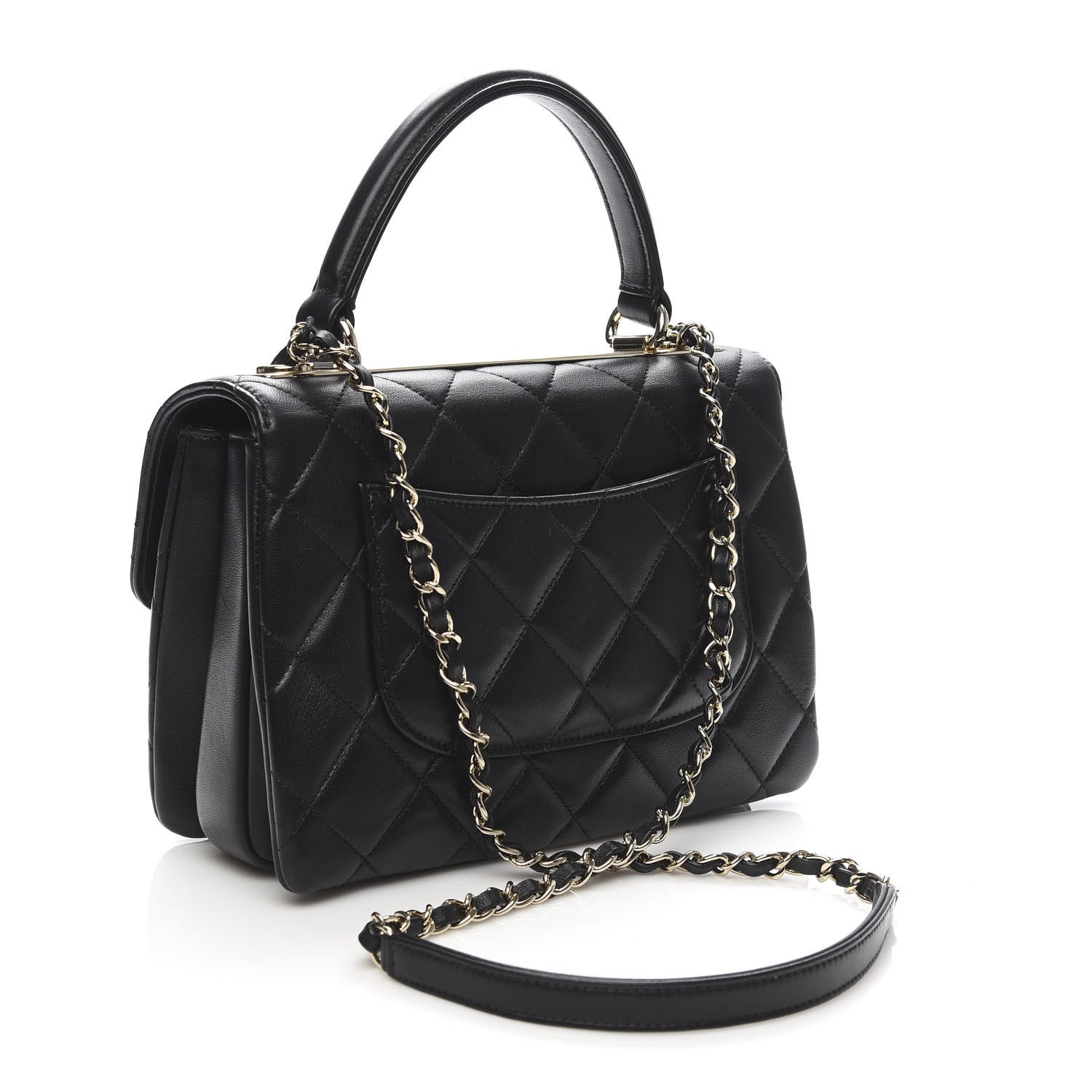 Chanel Lambskin Quilted Small Trendy CC Dual Handle Flap Bag Black 3 of 10