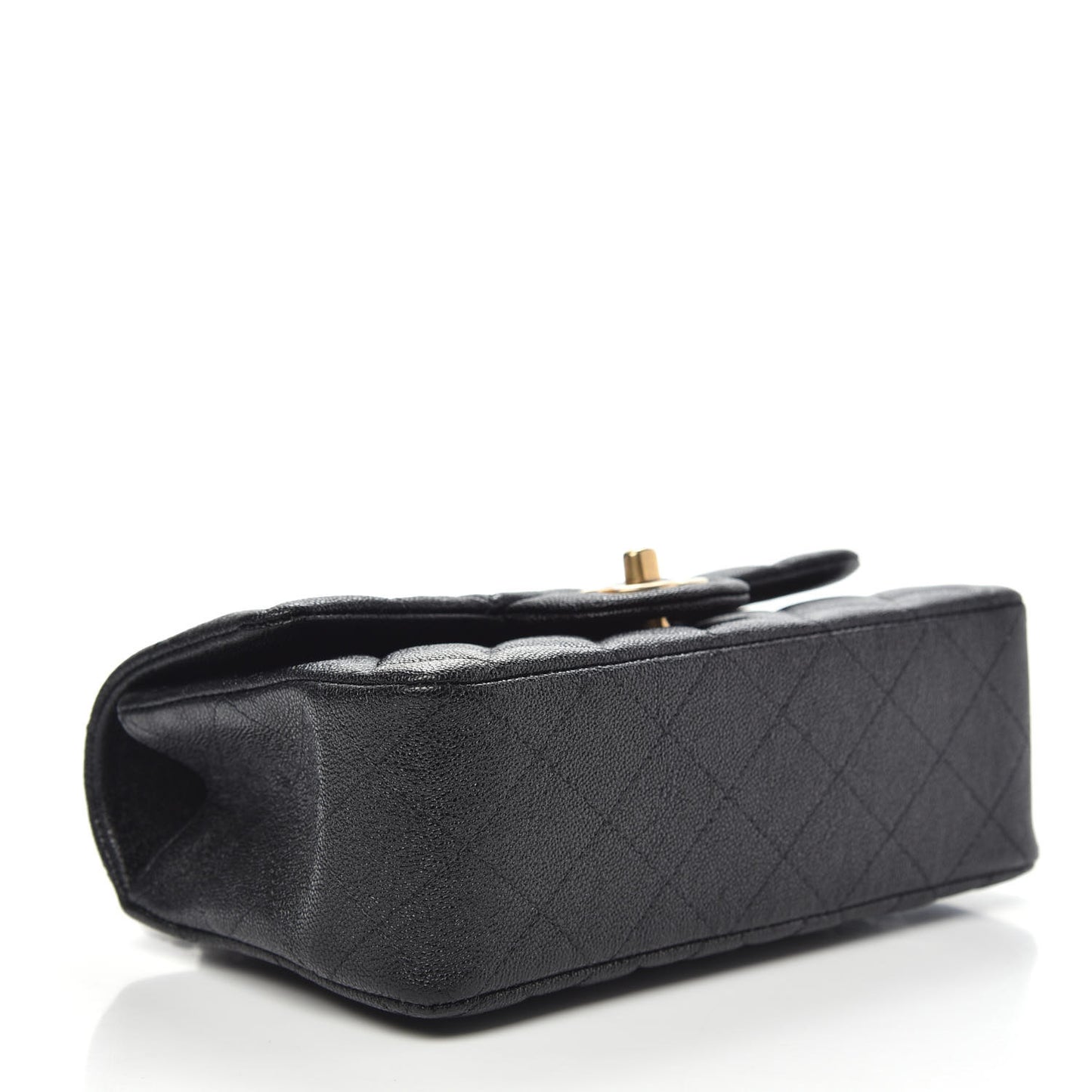 Caviar Quilted Mini Top Handle Rectangular Flap Black