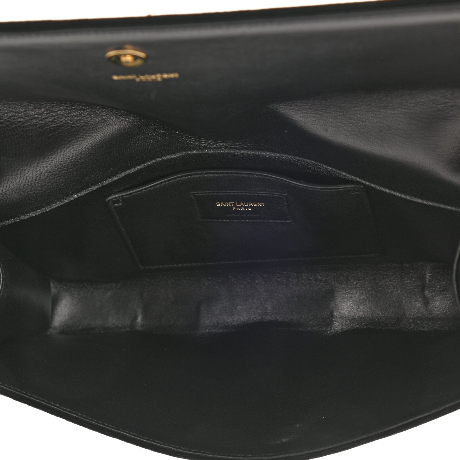 Saint Laurent Velvet Crystal Studded Classic Monogram Clutch Black 5 of 8