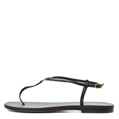 Christian Dior Lambskin Signature T-Strap Sandals 38 Black 1 of 8