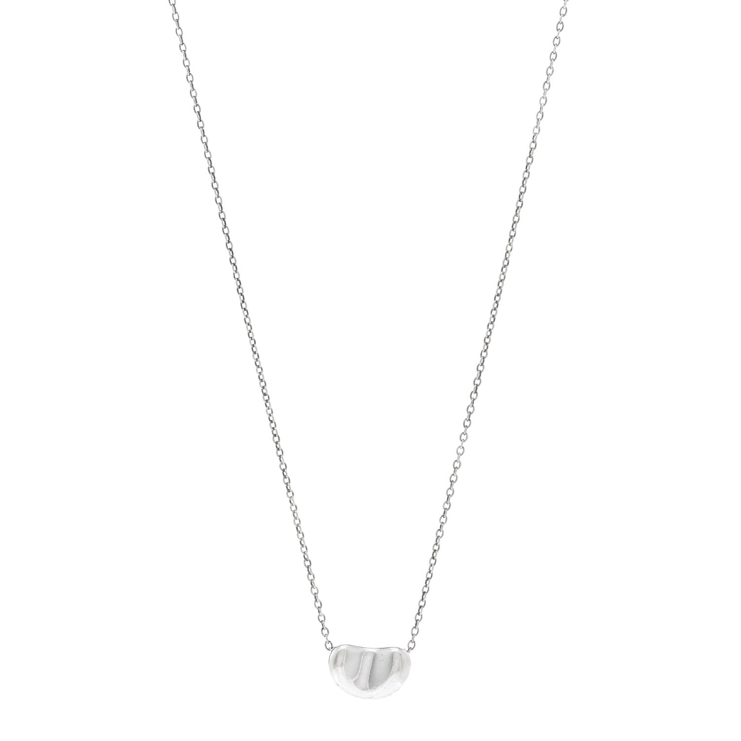 Tiffany Sterling Silver 11mm Elsa Peretti Bean Pendant Necklace 1 of 4