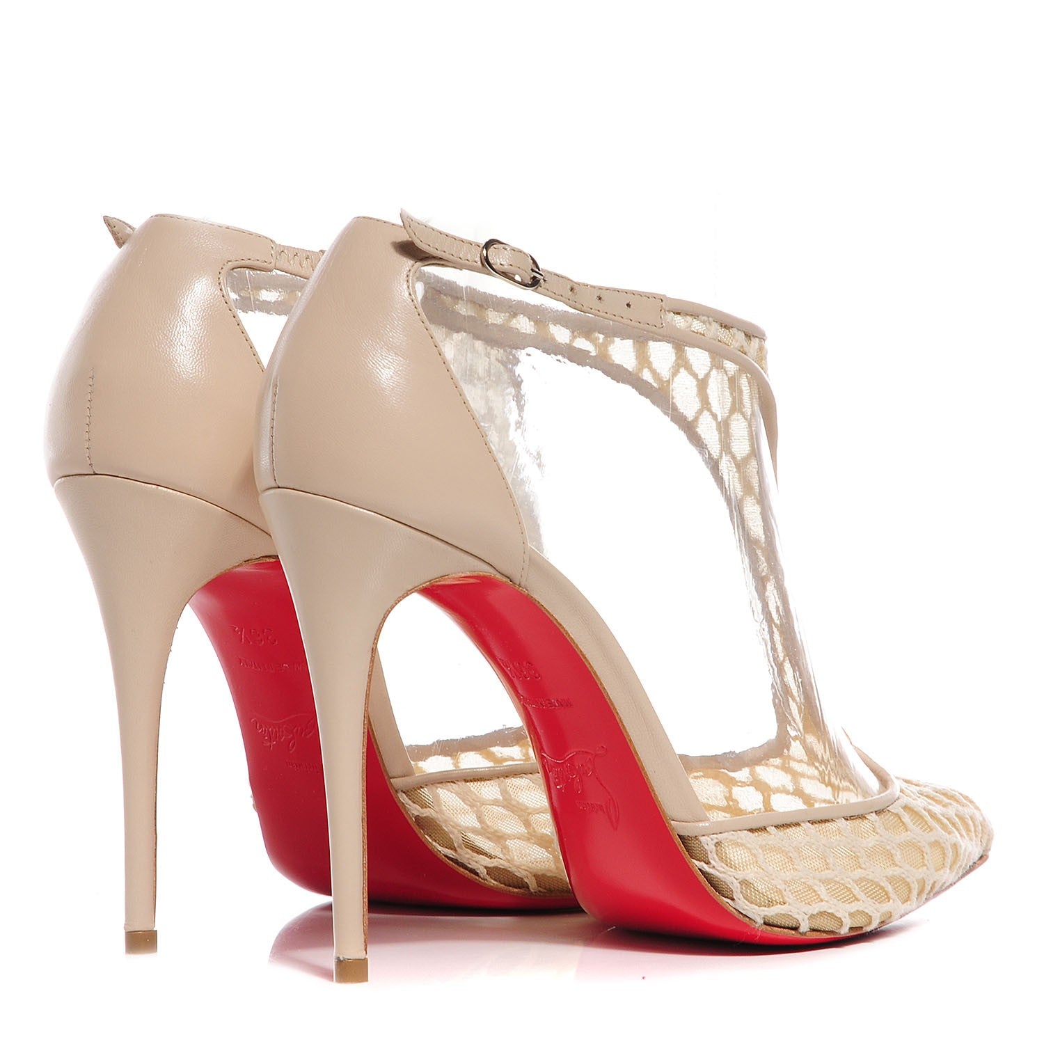 Christian Louboutin Mesh Leather Salonu 100 Pumps 36.5 Beige 4 of 6