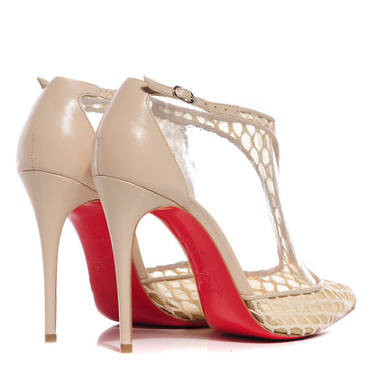 Christian Louboutin Mesh Leather Salonu 100 Pumps 36.5 Beige 4 of 6
