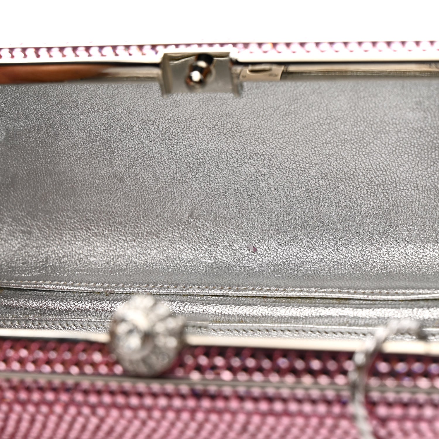 Judith Leiber Swarovski Crystal Minaudiere Clutch Pink 10 of 12
