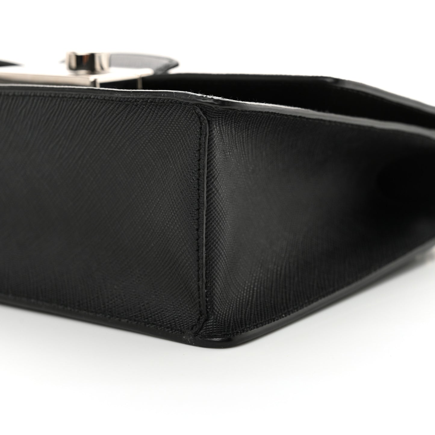 Saffiano Pattina Crossbody Bag Black
