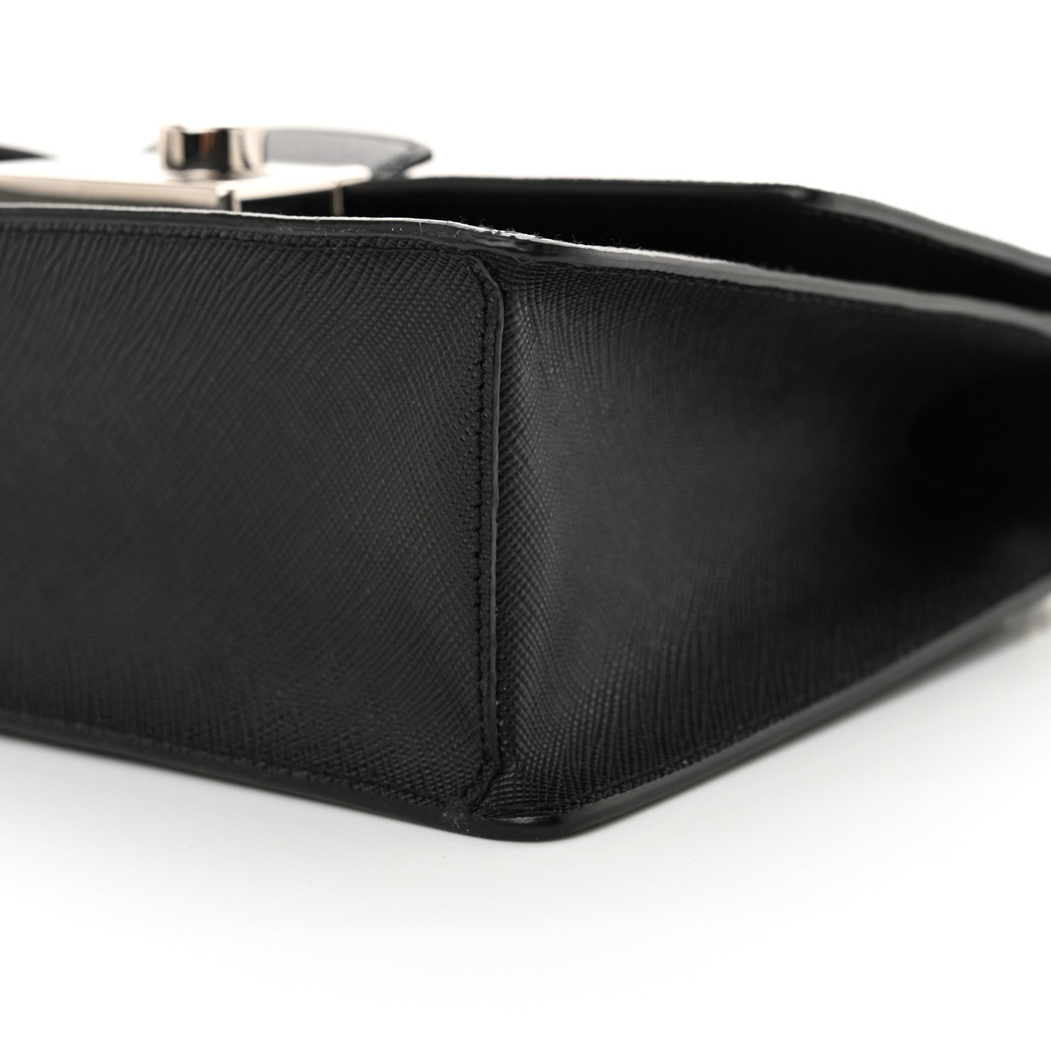 Prada Saffiano Pattina Crossbody Bag Black 10 of 10