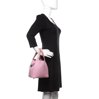 Hermes Epsom Tressage De Cuir Picotin Lock 18 PM Mauve Sylvestre Rouge H Jaune De Naples 2 of 11