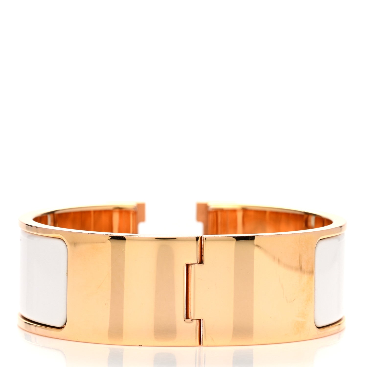 Hermes Enamel Wide Clic Clac H Bracelet PM White 3 of 5