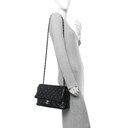 Chanel Patent Quilted Jumbo Single Flap Black 2 of 12