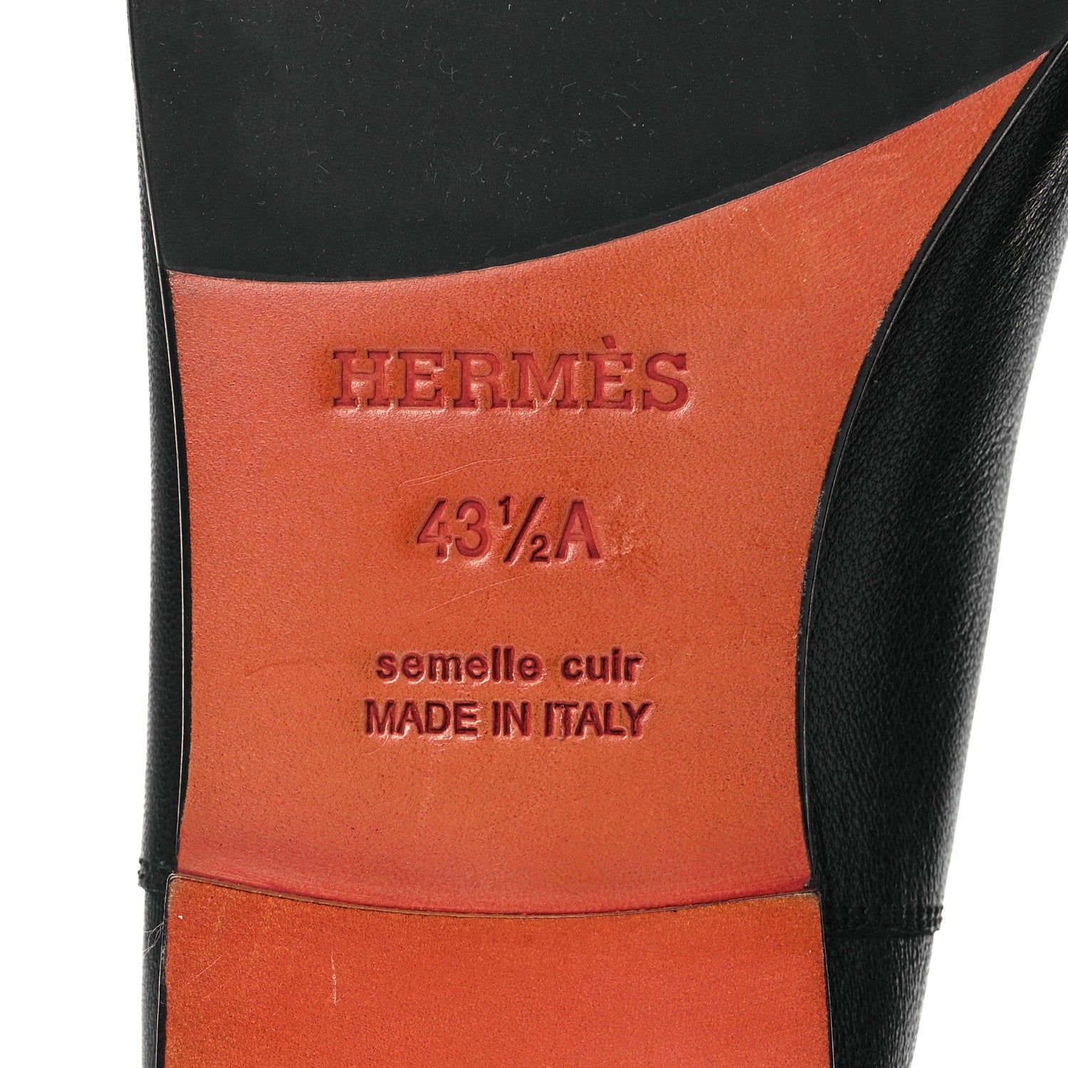 Hermes Goatskin Mens Saga Loafers 43.5 Black 8 of 11
