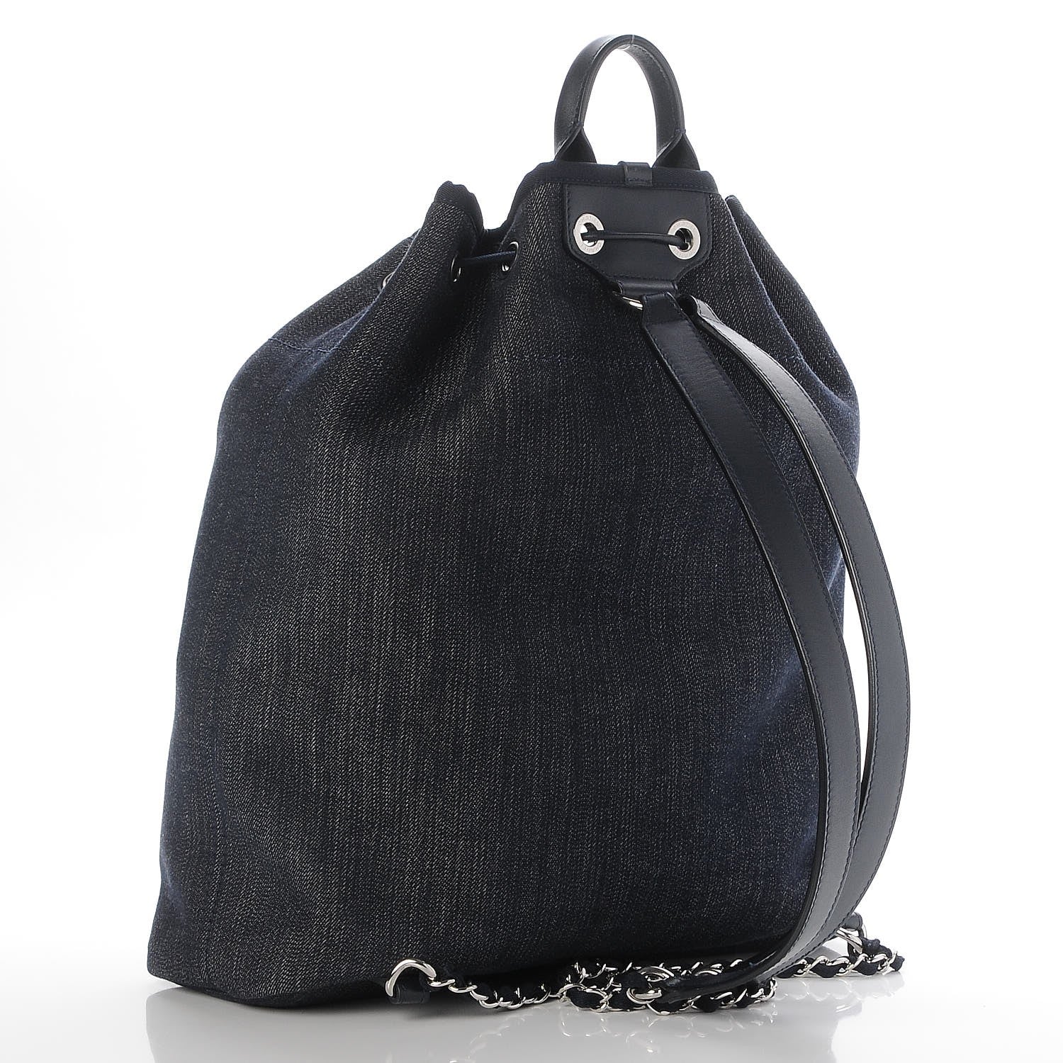 Chanel Canvas Large Deauville Backpack Denim Blue 3 of 8
