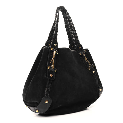 Gucci Snakeskin Suede Medium Pelham Shoulder Bag Black 3 of 11