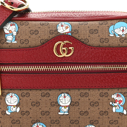 Gucci X DORAEMON Mini Vintage GG Supreme Monogram Camera Bag Beige Cherry Red 8 of 12