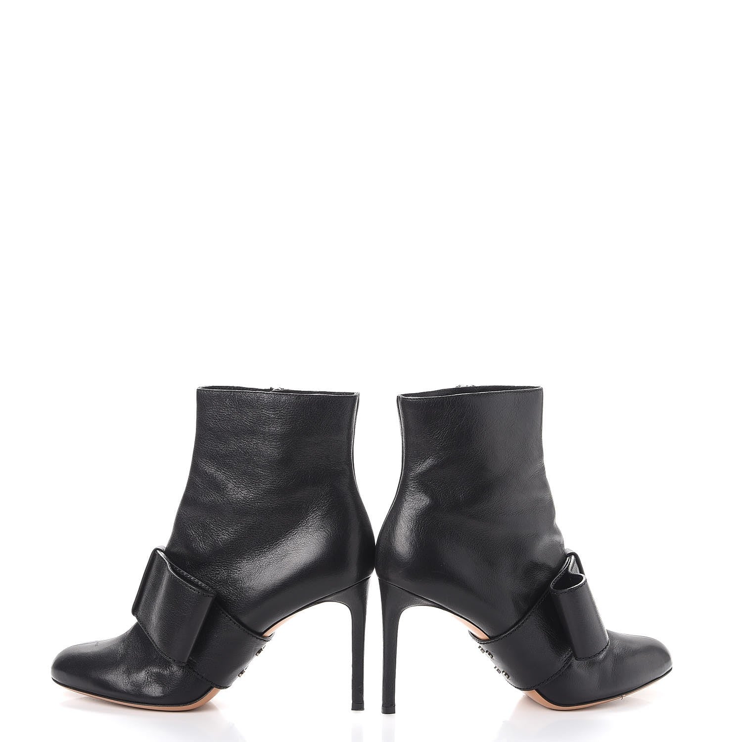 Valentino Garavani Calfskin Bow Ankle Boots 40.5 Black 6 of 14