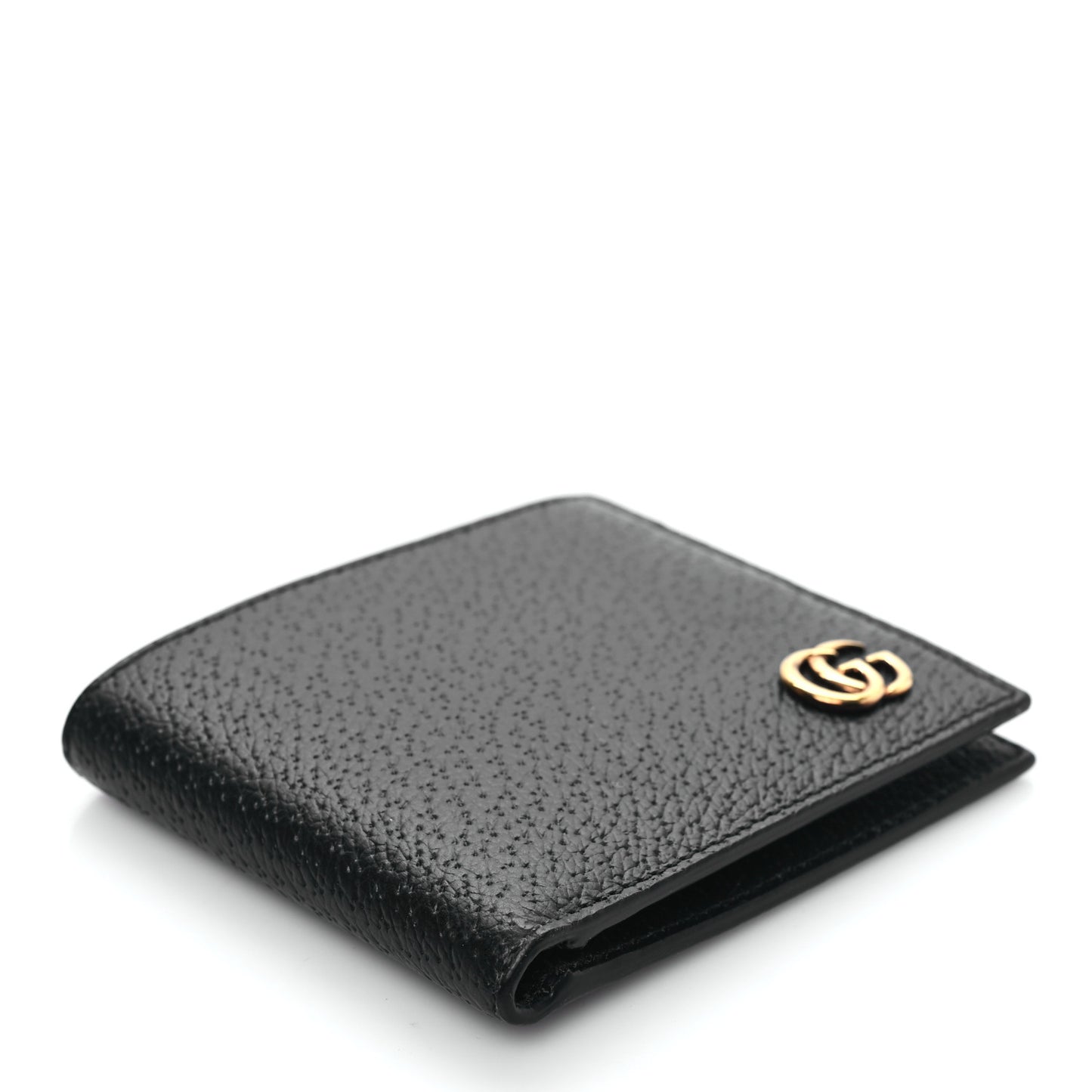 Calfskin Boar Effect GG Marmont Bi-Fold Wallet Black