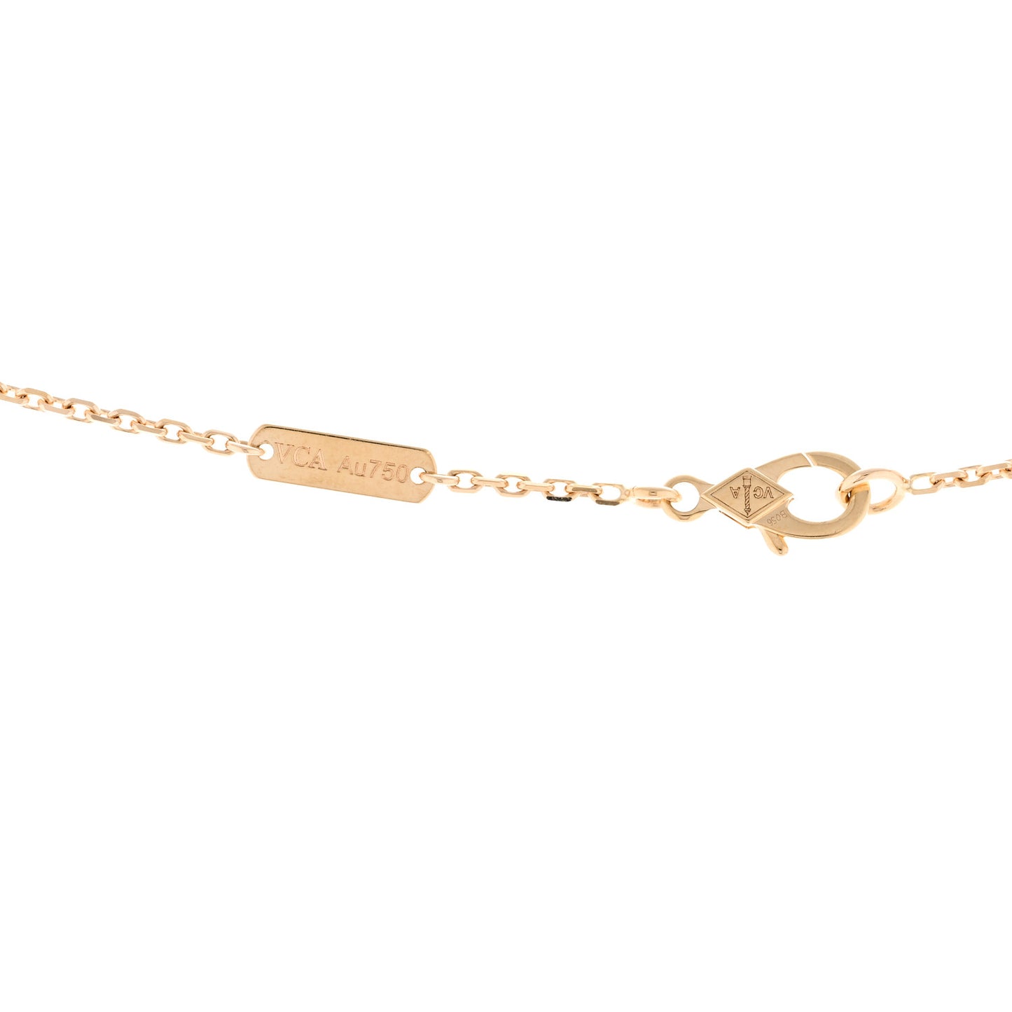 18K Yellow Gold Mother of Pearl Vintage Alhambra Pendant Necklace