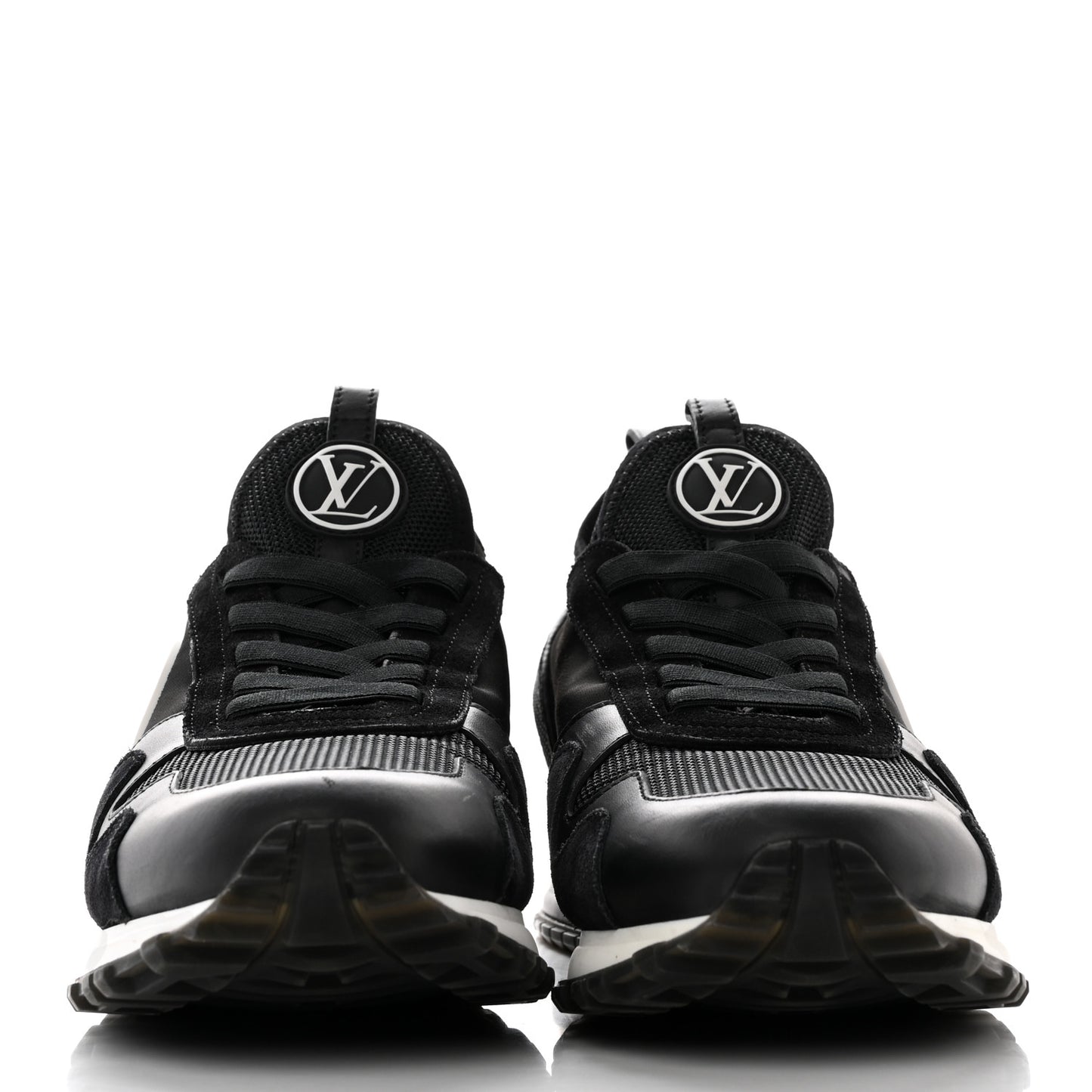 Calfskin Monogram Run Away Sneakers 39 Black