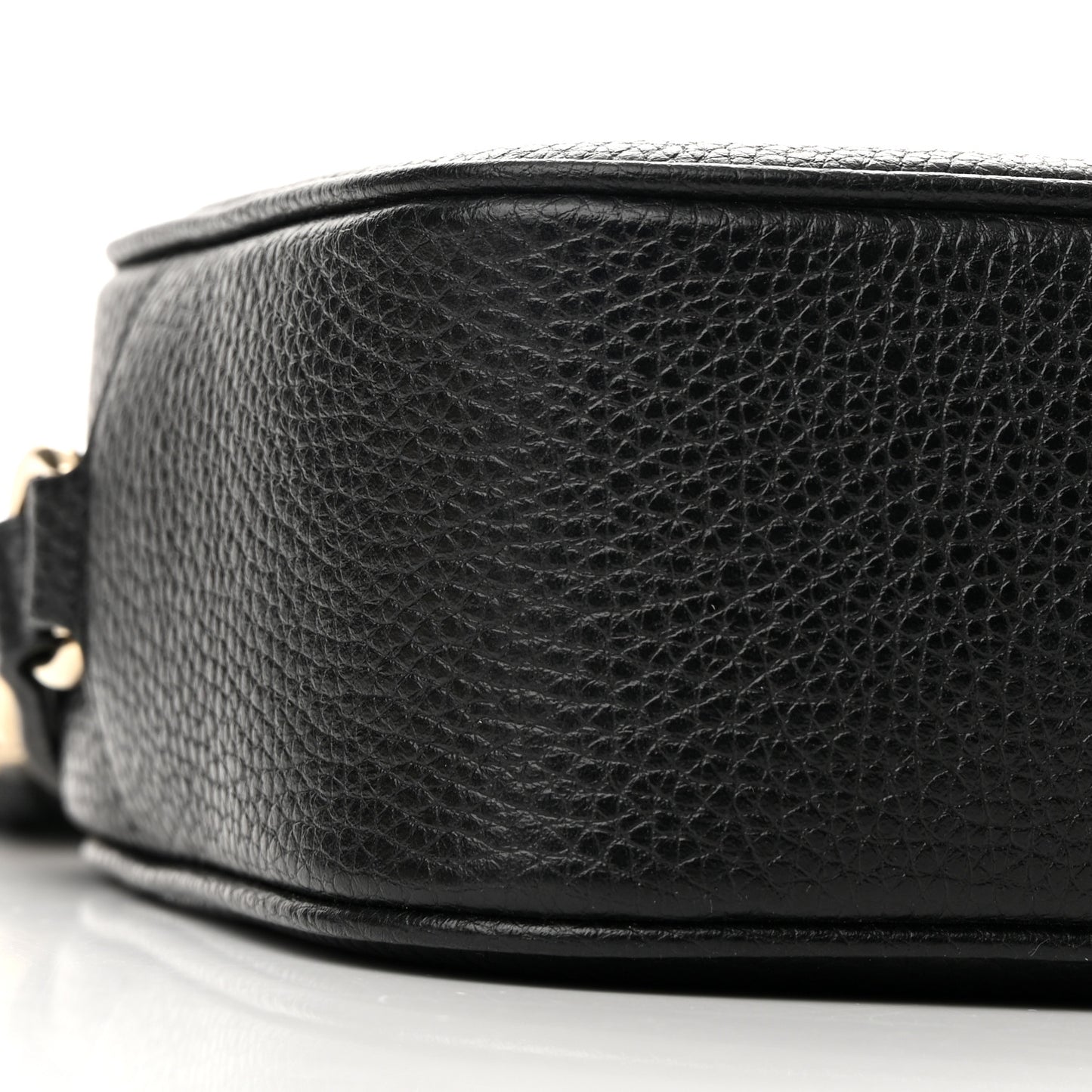 Pebbled Calfskin Small Soho Disco Bag Black
