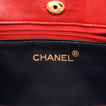 Chanel Lambskin Quilted Framed Bag Red Black 6 of 12