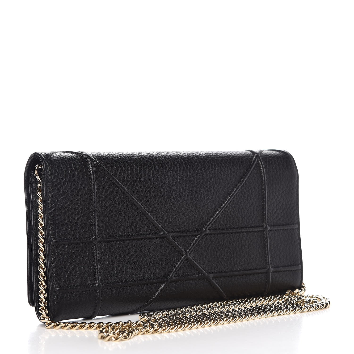 Christian Dior Grained Calfskin Diorama Croisiere Chain Wallet Black 3 of 8