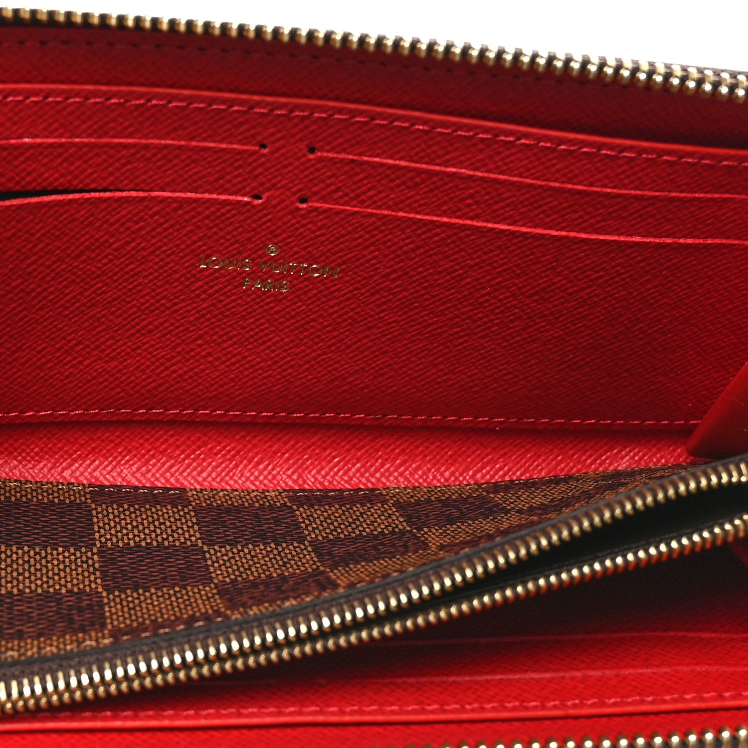 Louis Vuitton Damier Ebene Clemence Wallet Cherry 5 of 6
