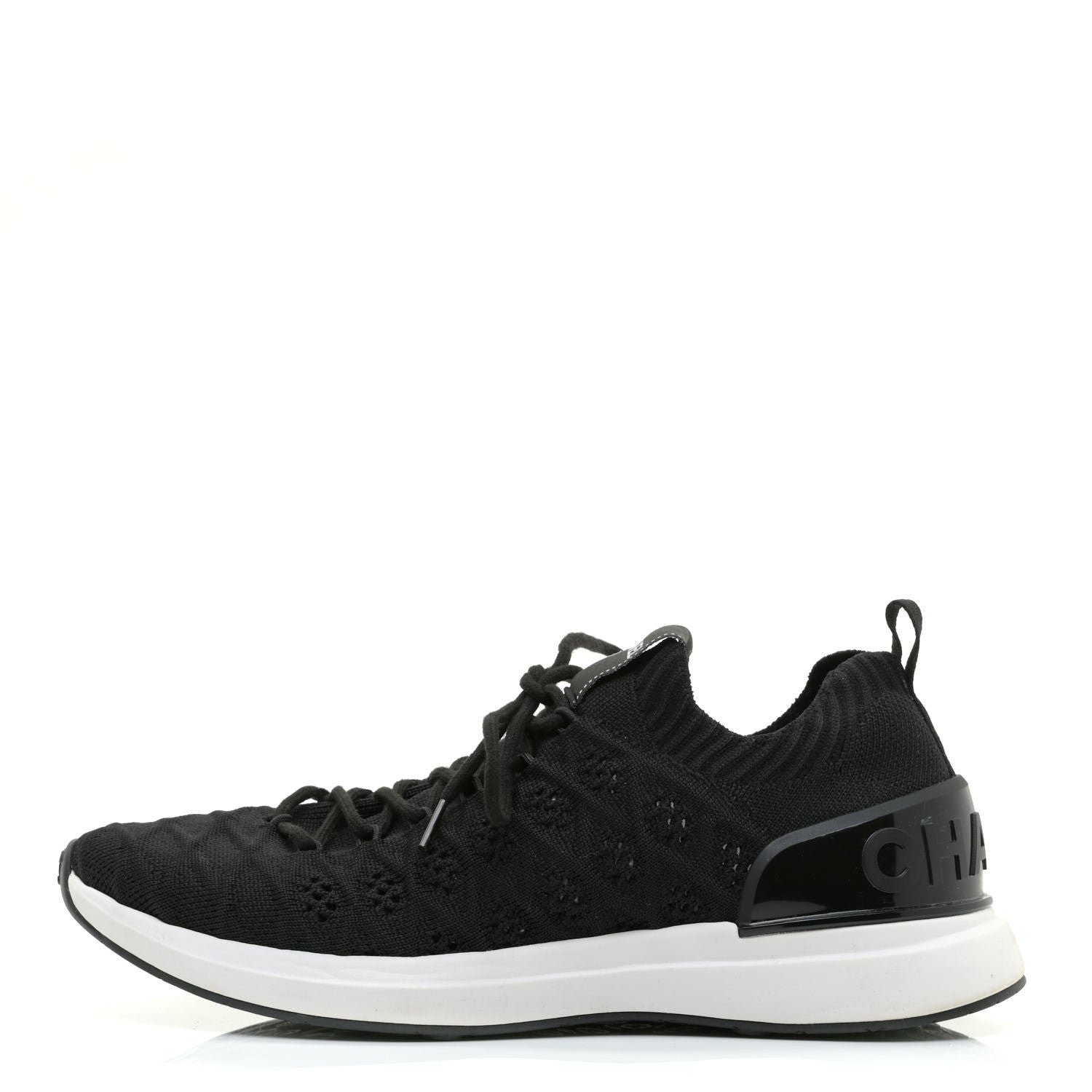 Chanel Fabric Logo Sneakers 39 Black 1 of 8