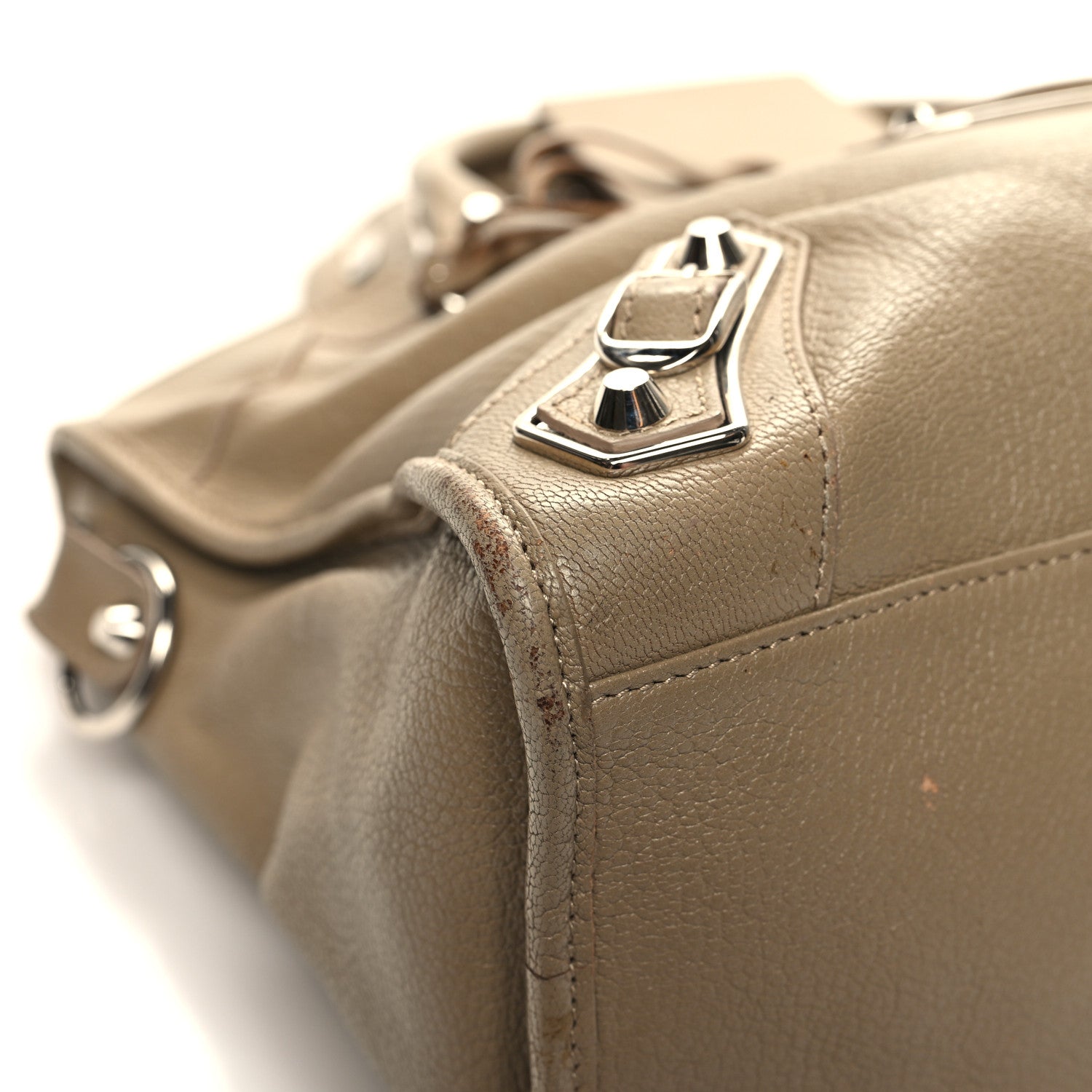 Balenciaga Chevre Silver Metallic Edge Hardware City Beige Dune Argille 9 of 16