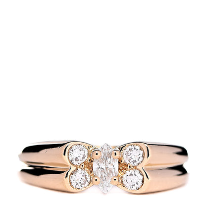 Van Cleef & Arpels 18K Yellow Gold Diamond Butterfly Ring 49 4.75 1 of 6