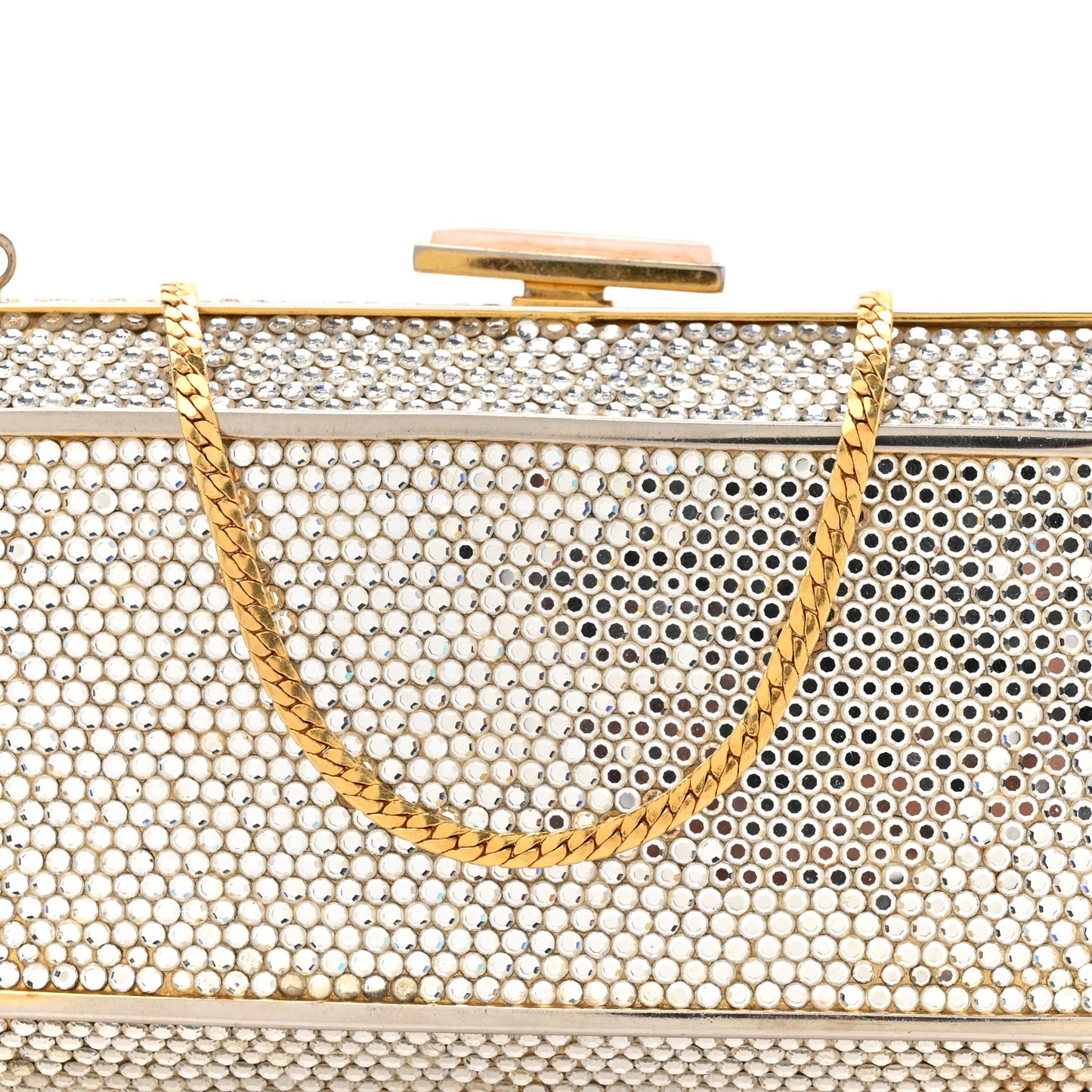 Swarovski Crystal Minaudiere Clutch Silver Gold