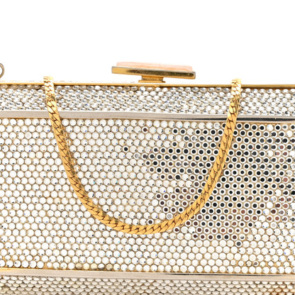 Judith Leiber Swarovski Crystal Minaudiere Clutch Silver Gold 5 of 13