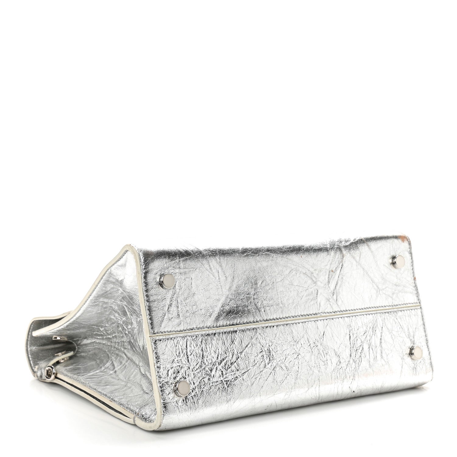 Christian Dior Metallic Calfskin Medium Diorever Flap Silver 4 of 16