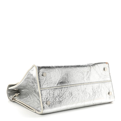 Christian Dior Metallic Calfskin Medium Diorever Flap Silver 4 of 16
