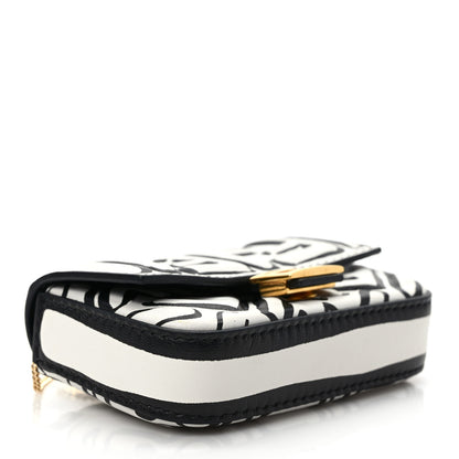 Fendi X JOSHUA VIDES Nappa Vitello King FF Embossed Nano Baguette Charm White Black 4 of 8