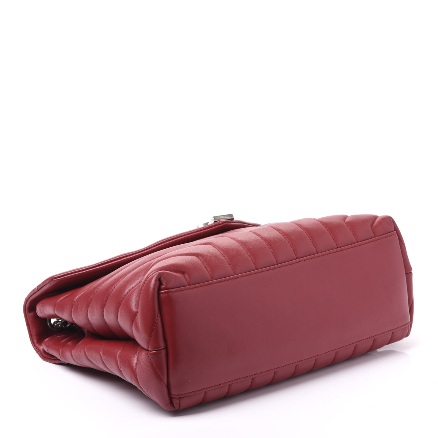 Calfskin Y Quilted Monogram Medium Loulou Chain Satchel Lipstick Red