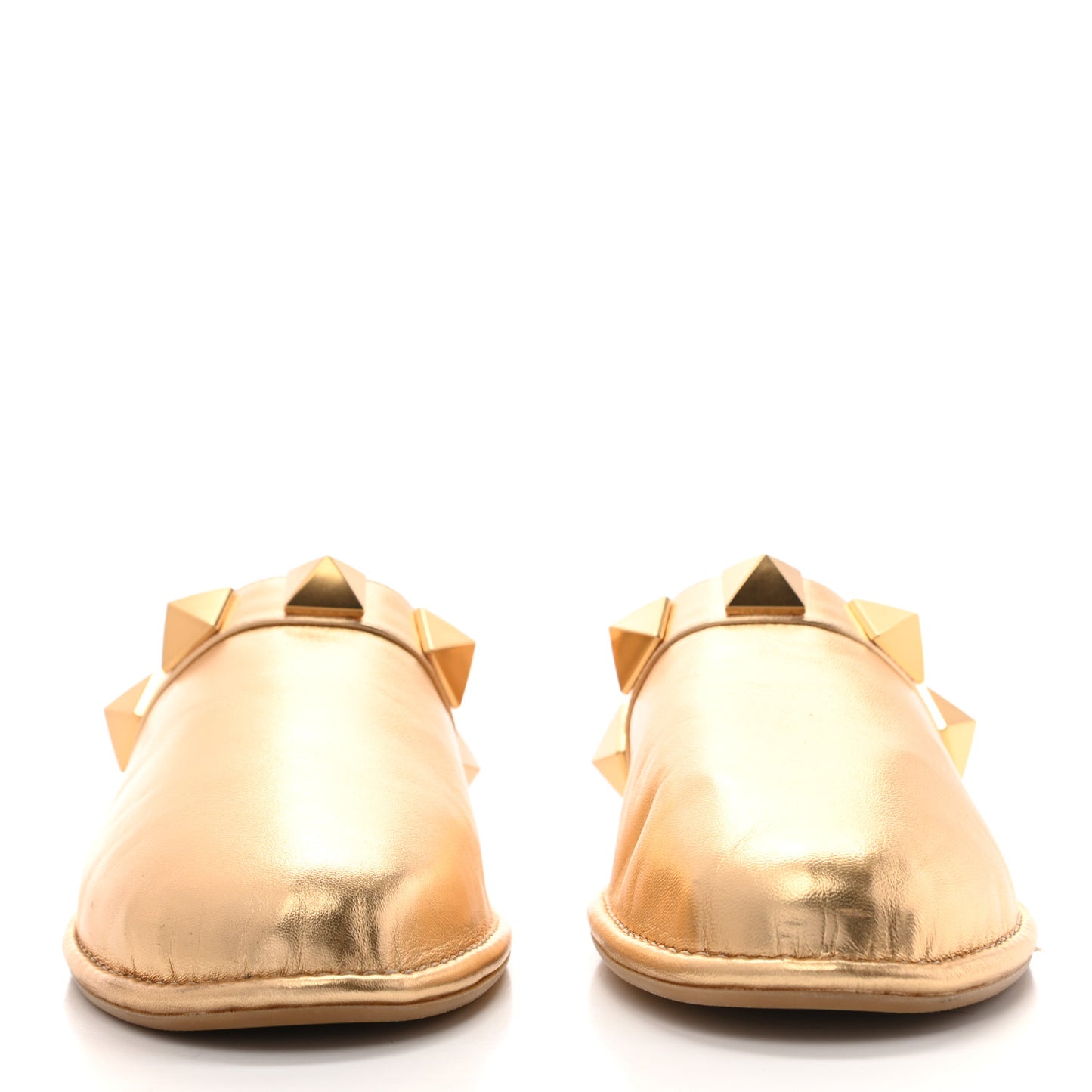 Metallic Nappa Roman Stud Slippers 38.5 Antique Brass