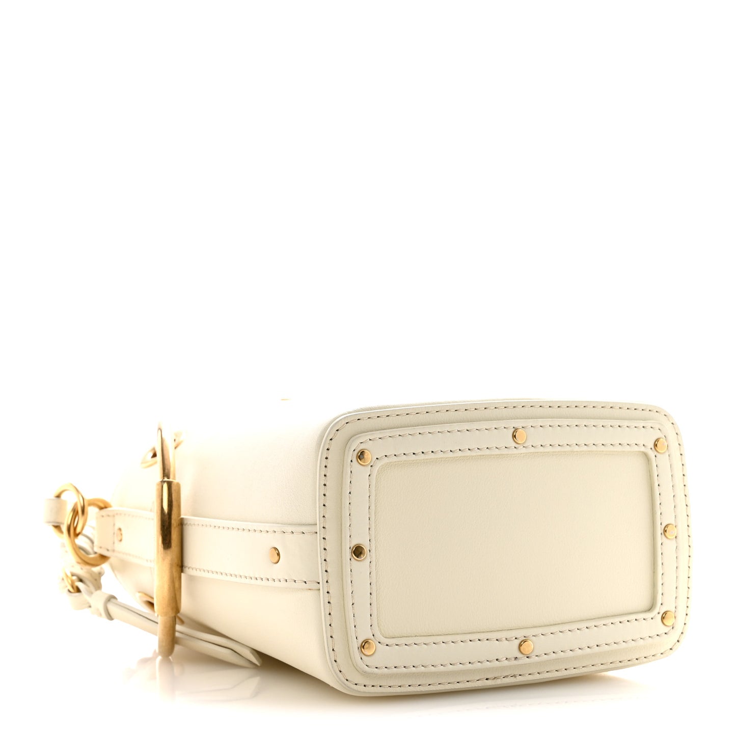 Smooth Calfskin Mini Roy Bucket Bag Natural White