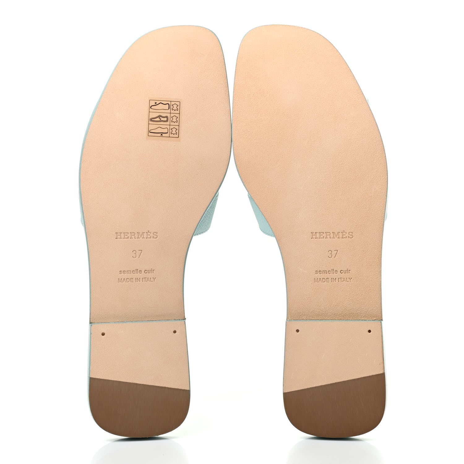Hermes Epsom Oran Sandals 37 Vert Embrun 6 of 9