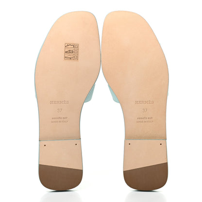 Hermes Epsom Oran Sandals 37 Vert Embrun 6 of 9