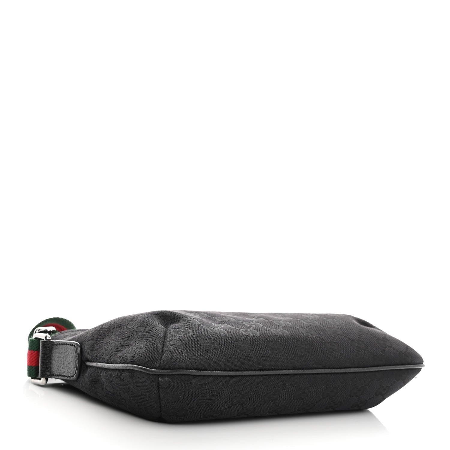 Gucci Monogram Web Small Flat Messenger Crossbody Black 4 of 13