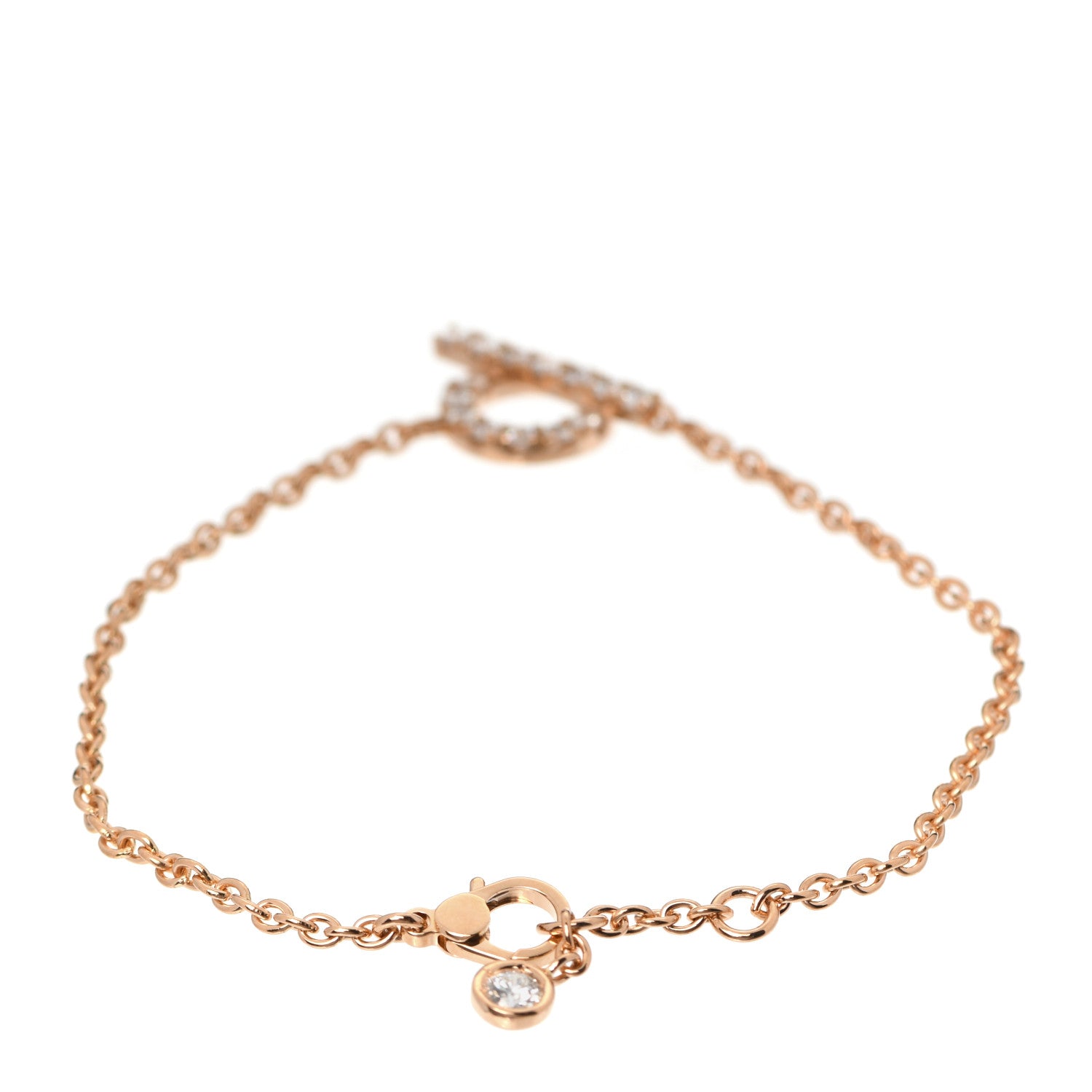 Hermes 18K Rose Gold Diamond Finesse Bracelet ST 3 of 6