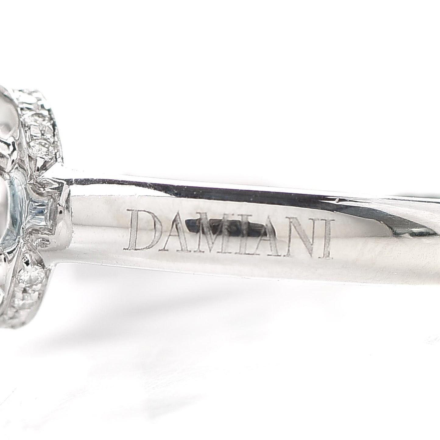 18K White Gold Diamond Aquamarine Minou Ring 56 7.75