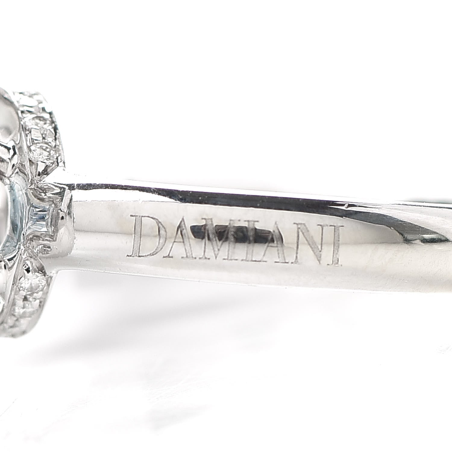 Damiani 18K White Gold Diamond Aquamarine Minou Ring 56 7.75 6 of 6