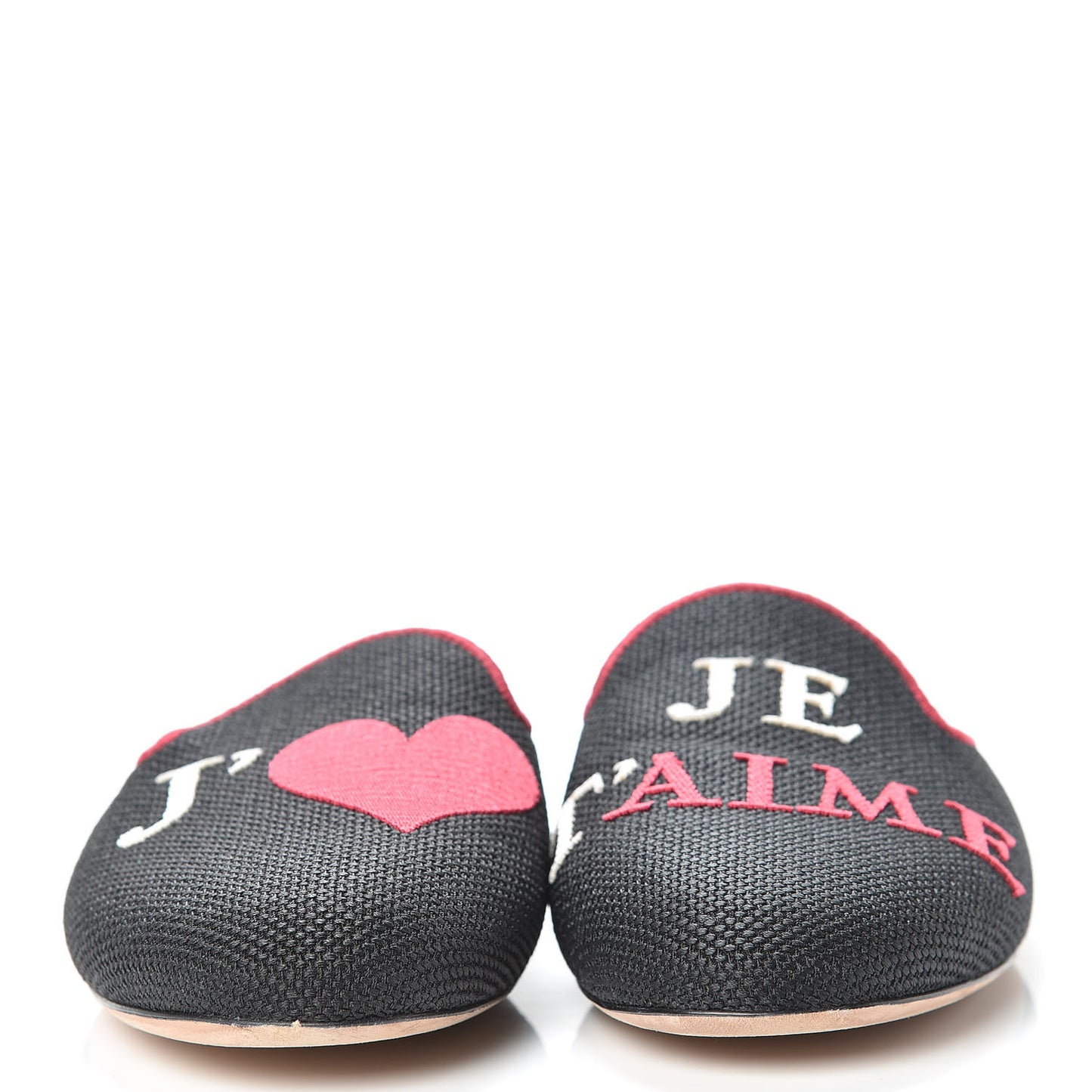 Embroidered Cotton Dioramour Mules 37.5 Black
