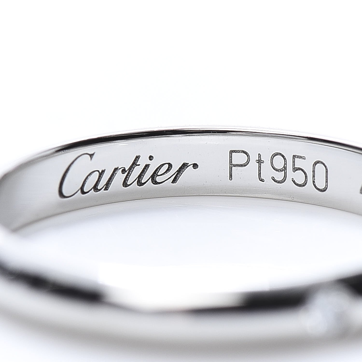 Cartier Platinum Diamond 2.4mm 1895 Wedding Band Ring 49 4.75 5 of 5