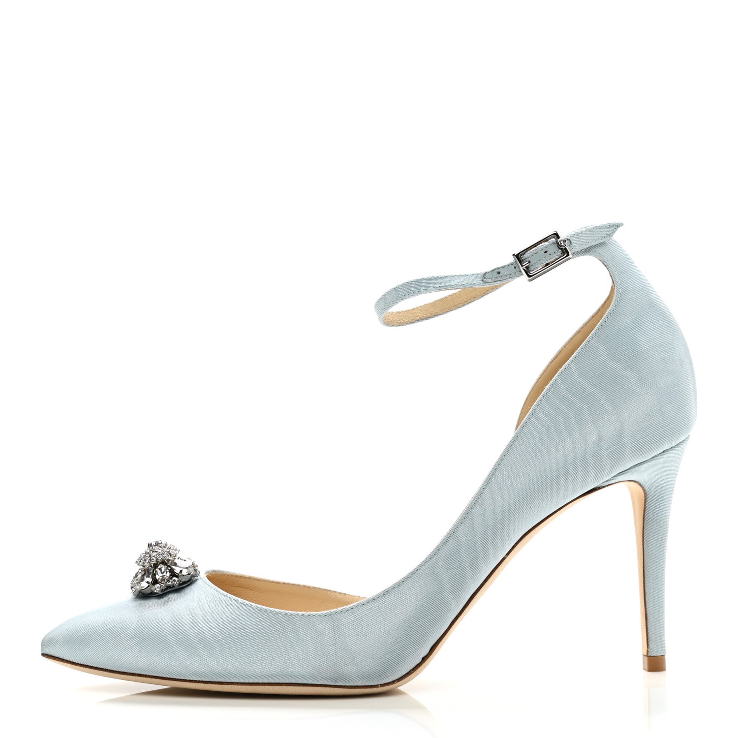 Jimmy Choo Moire Fabric Crystal Lucy 85 Pumps 39.5 Something Blue 1 of 7