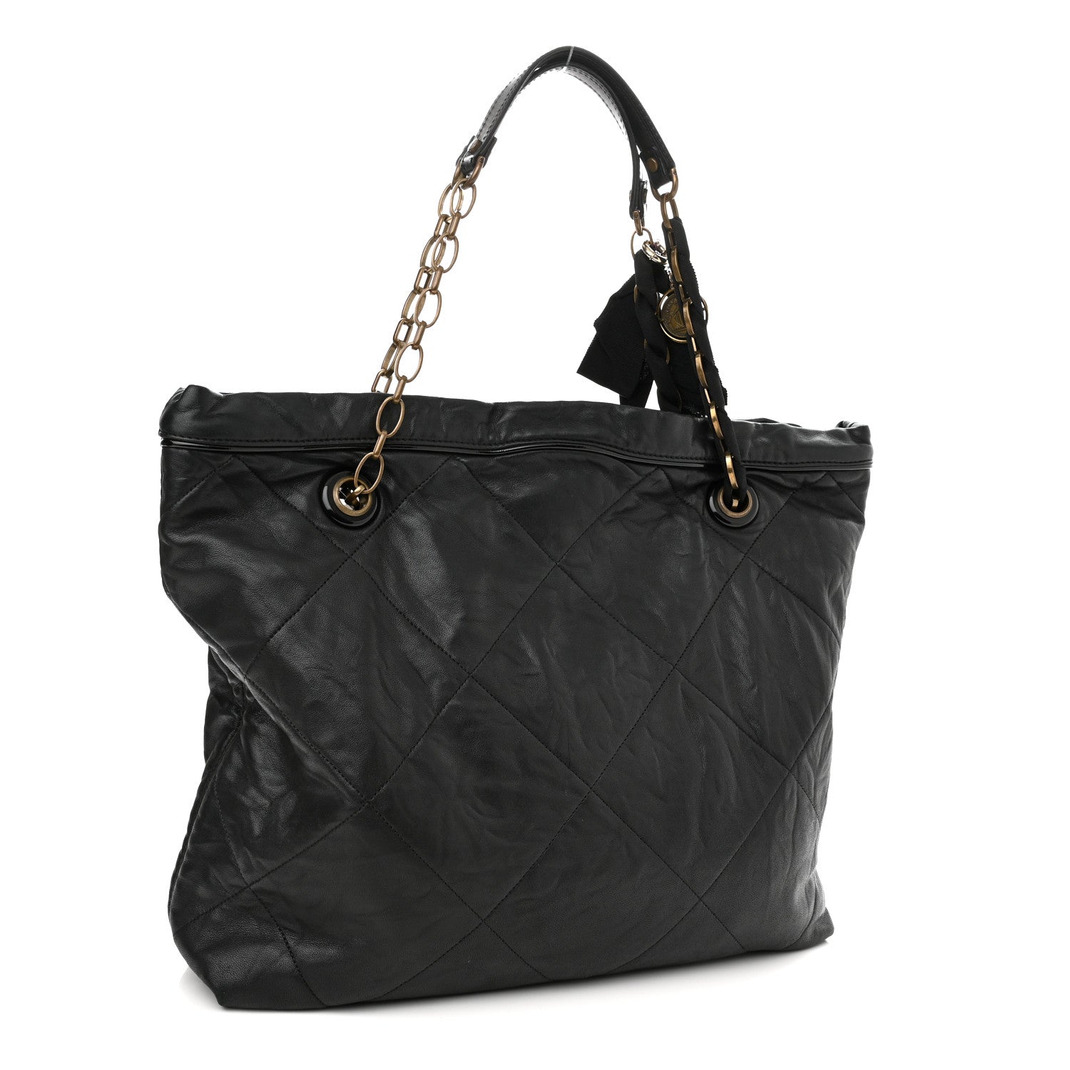 Lanvin Lambskin Quilted Large Amelia Tote Black 3 of 9
