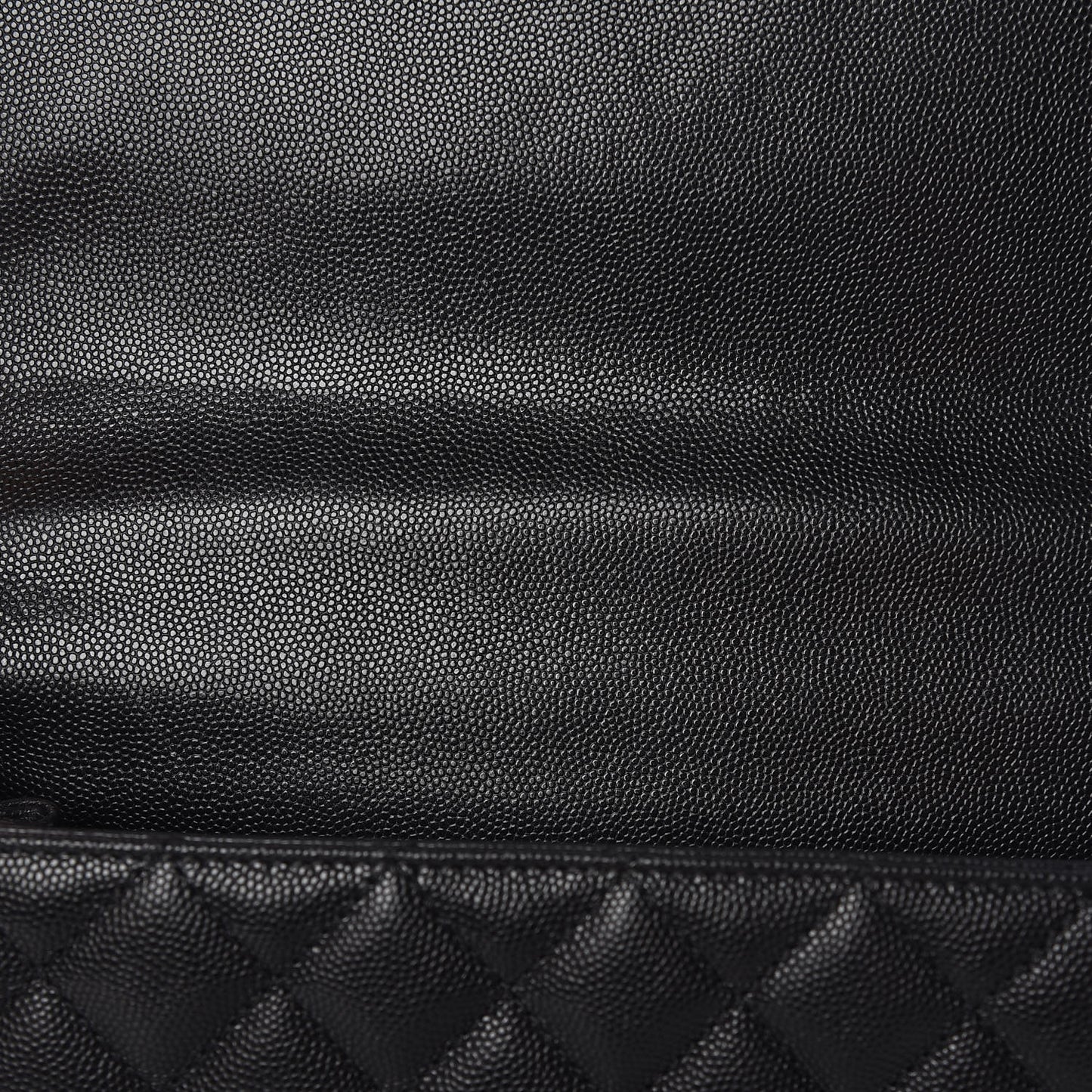 Caviar Lizard Embossed Quilted Small Coco Handle Flap Black