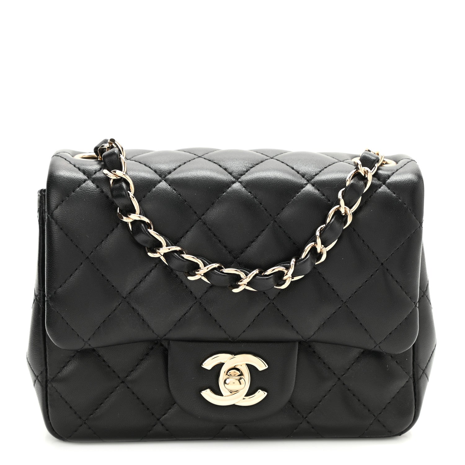 Chanel Lambskin Quilted Mini Square Flap Black 1 of 10